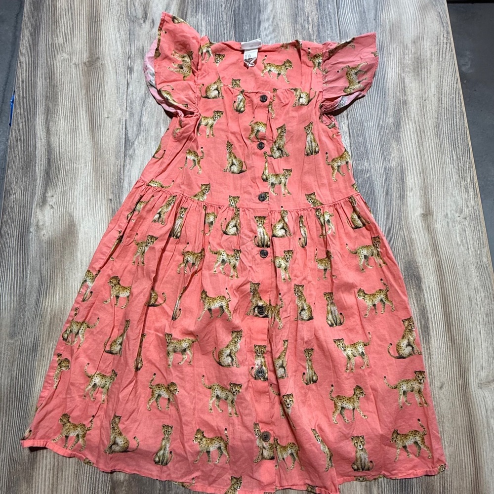 H&M x K. Kijak Cheetah Print Dress Pink Cotton Kidcore